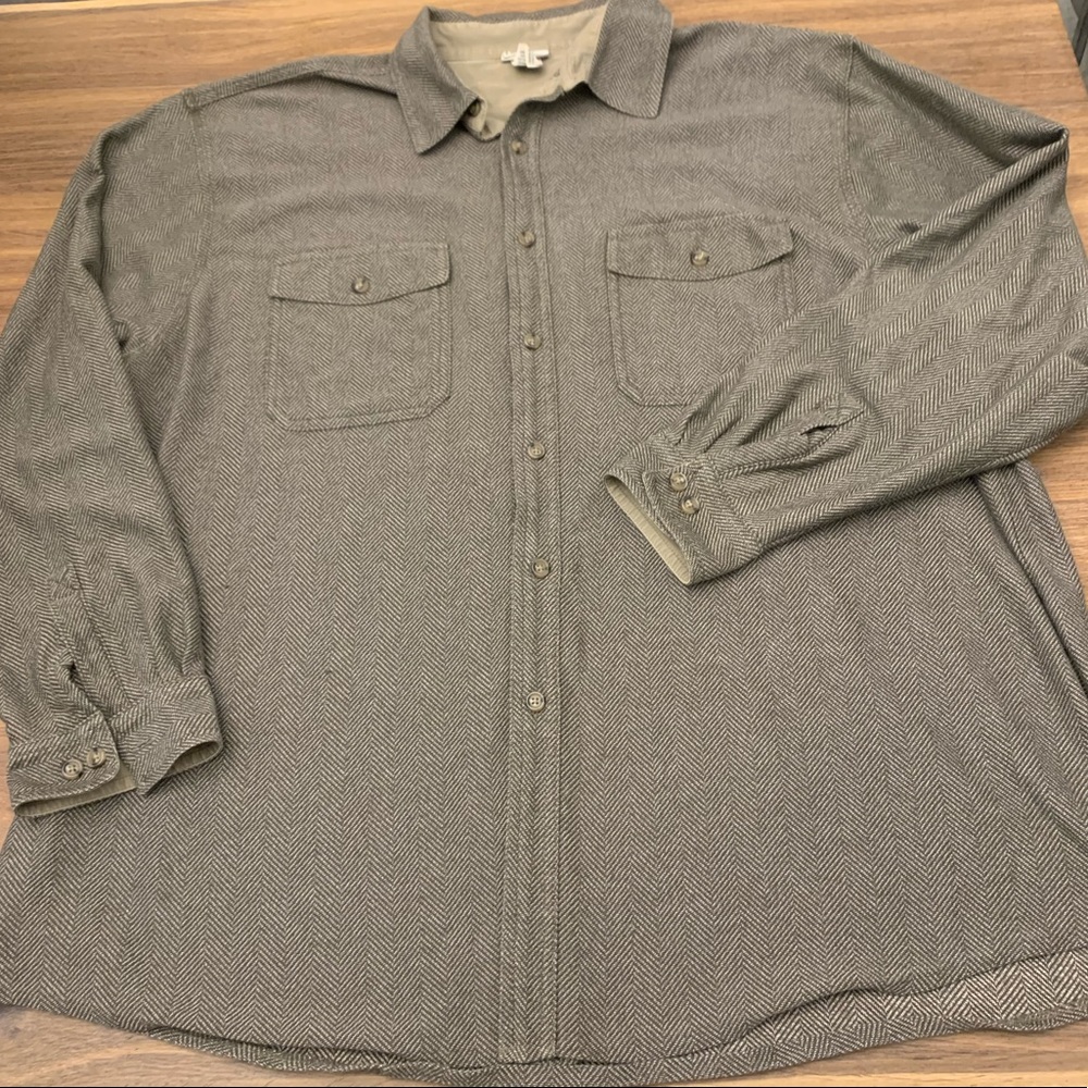 LL Bean Herringbone Heavy Cotton Work Shirt XL